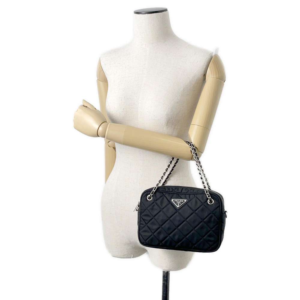 Prada handbag quilted black chain shoulder bag - Picture 4 of 12